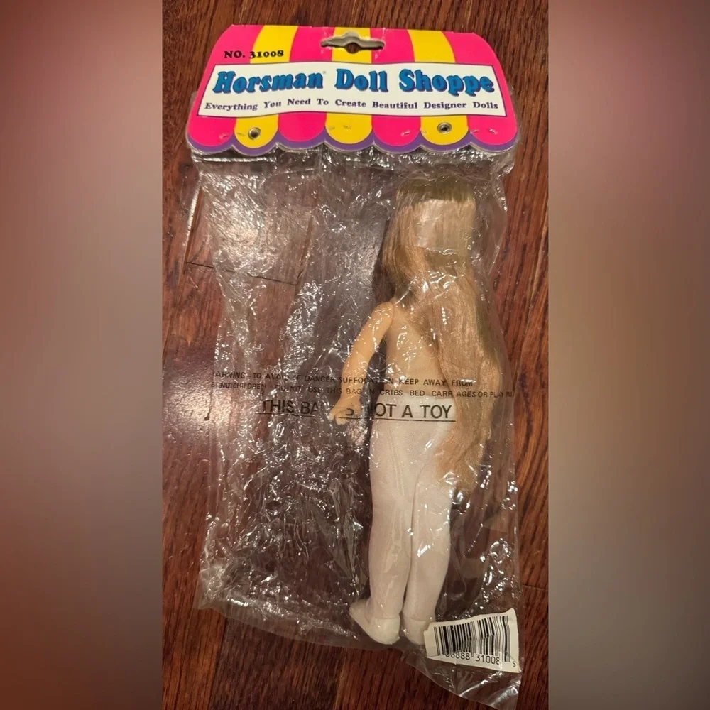 Horsman Doll Shoppe Vintage Doll Dress Create New Package Blonde Hair Blue Eyes